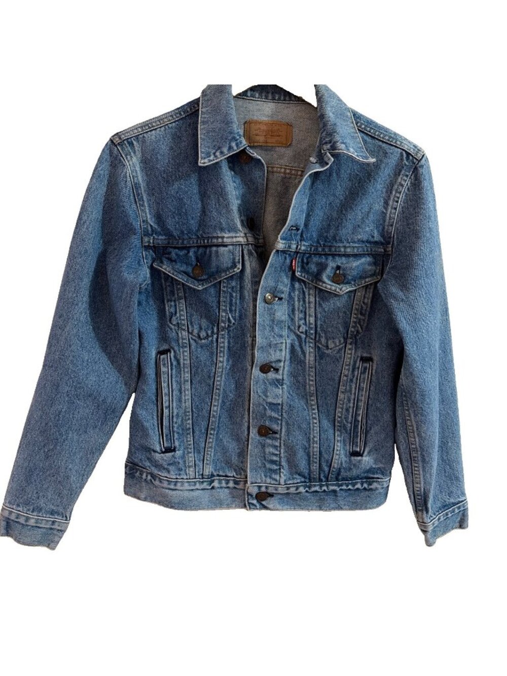 Vintage Levi Strauss Denim Tack Button Trucker Jacket Men's Size 36 Faded USA